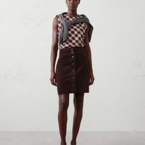 corduroy button down mini skirt
