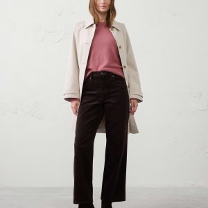 straight leg high rise corduroy pant