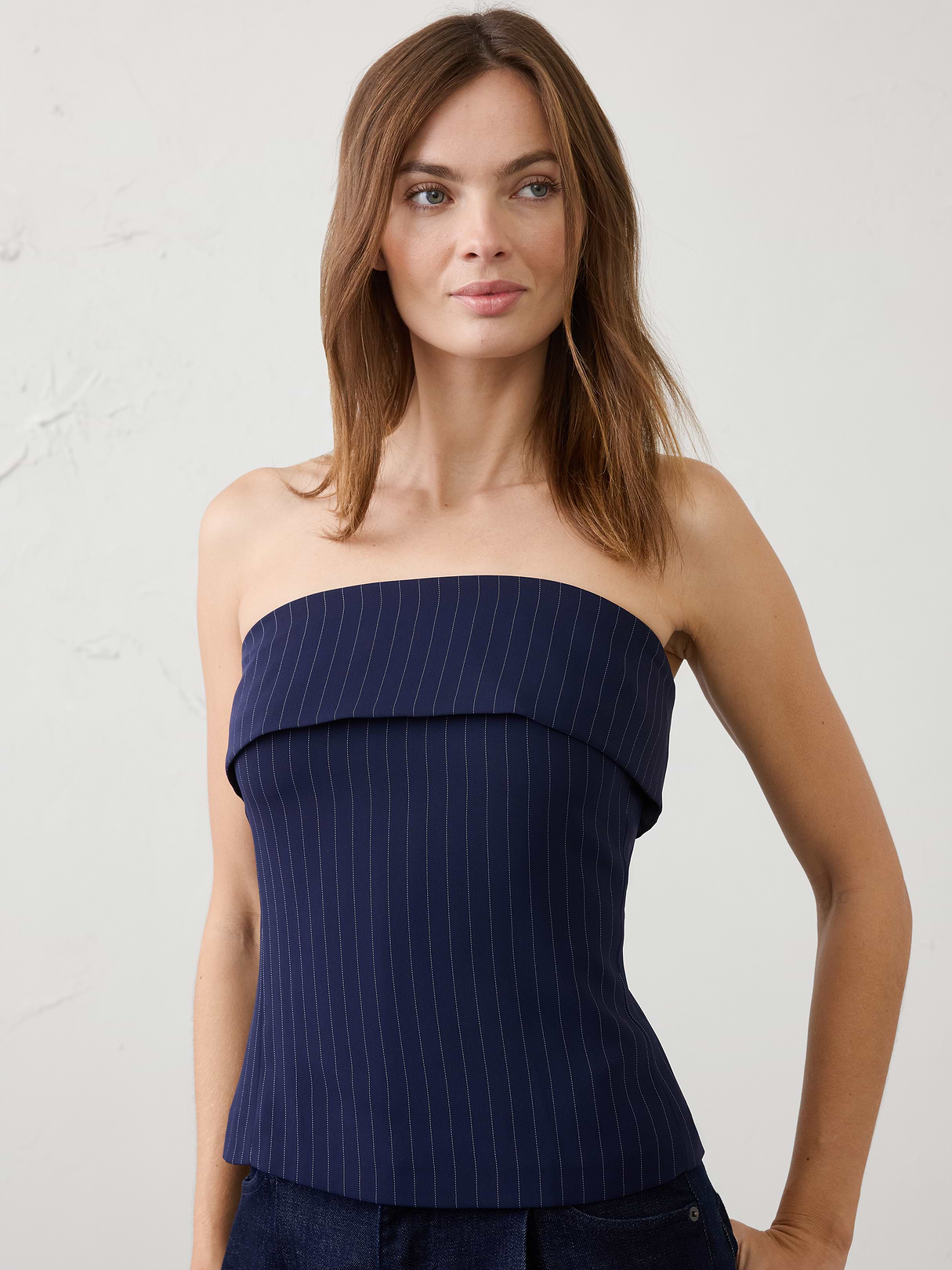 strapless pinstripe top strapless pinstripe top
