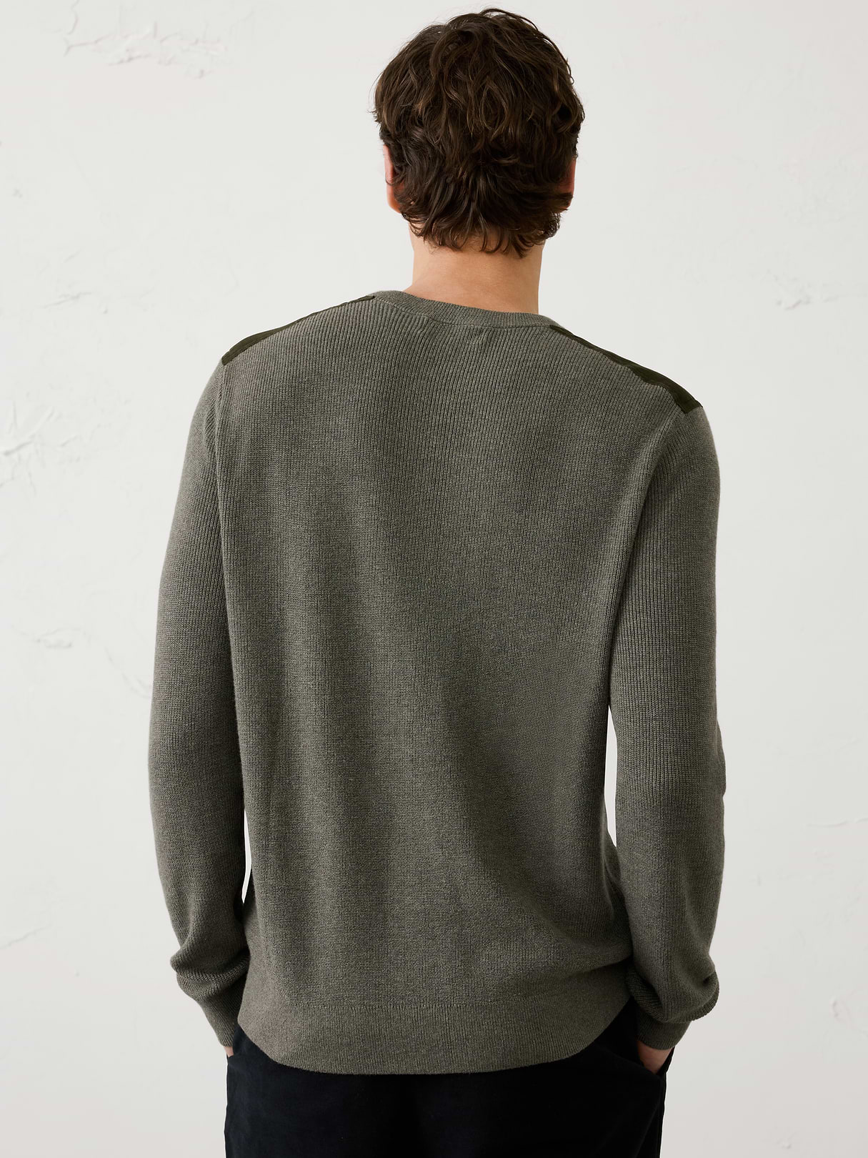 vegan suede patch sweater vegan suede patch sweater