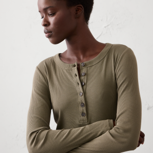 Витрина ribbed henley t shirt