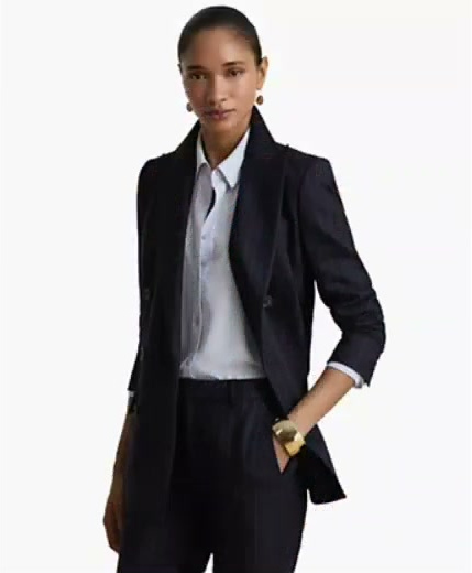 women's pinstripe double breasted twill blazer women's pinstripe double breasted twill blazer