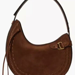 lauren ralph lauren — tasha large whipstitched suede shoulder bag