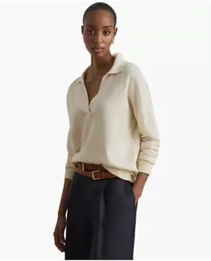 lauren ralph lauren — women's polo v neck long sleeve sweater lauren ralph lauren — women's polo v neck long sleeve sweater