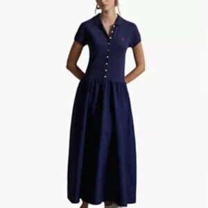 polo ralph lauren — women's hybrid mesh polo collar a line dress
