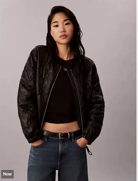 faux leather padded jacket