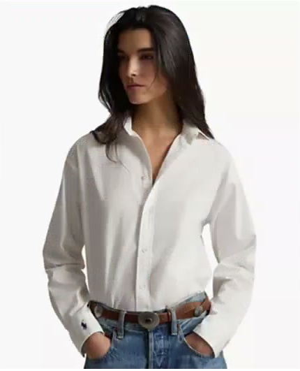 polo ralph lauren — women's relaxed fit cotton shirt polo ralph lauren — women's relaxed fit cotton shirt