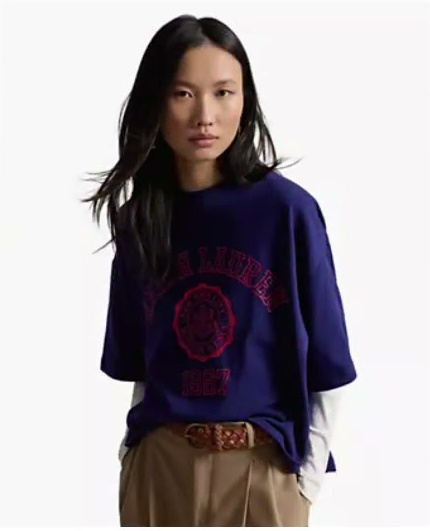 polo ralph lauren — women's oversized cotton jersey t shirt polo ralph lauren — women's oversized cotton jersey t shirt