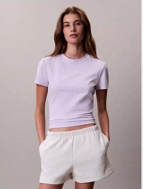 logo font graphic slim t shirt