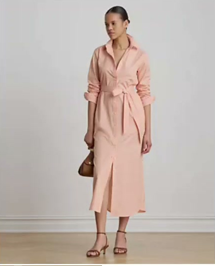women's point collar striped end on end shirt dress women's point collar striped end on end shirt dress