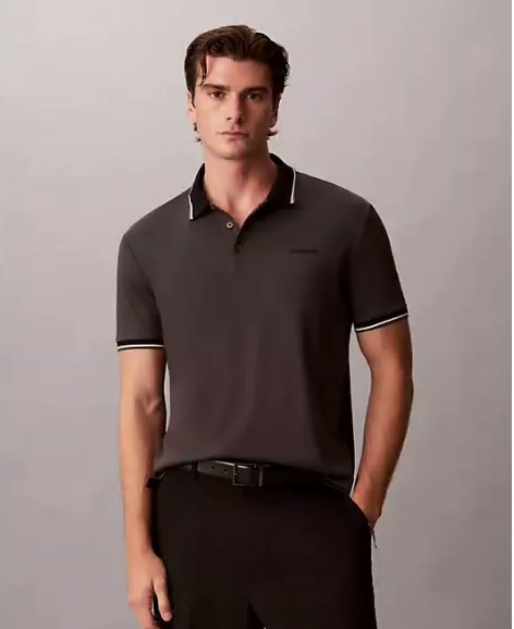 liquid touch tipping stripe polo shirt