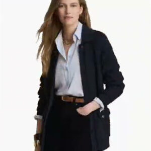 lauren ralph lauren — women's wool blend rib knit spread collar cardigan