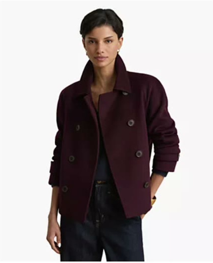 lauren ralph lauren — women's short double breasted wool coat lauren ralph lauren — women's short double breasted wool coat