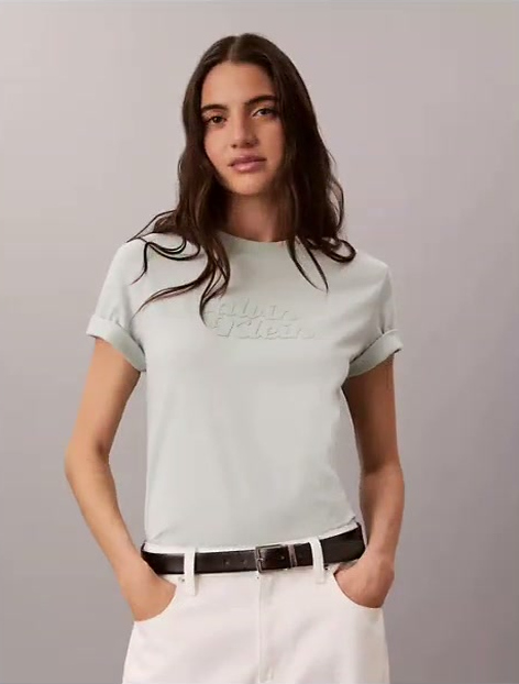 embossed calvin klein logo tee