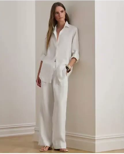 lauren ralph lauren — women's wide leg linen pants lauren ralph lauren — women's wide leg linen pants