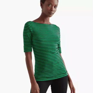 lauren ralph lauren — women's striped boat neck top