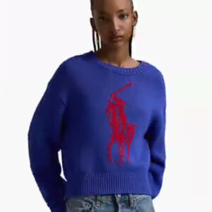 polo ralph lauren — women's big pony crewneck sweater