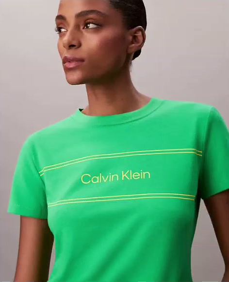 stripe logo graphic slim t shirt