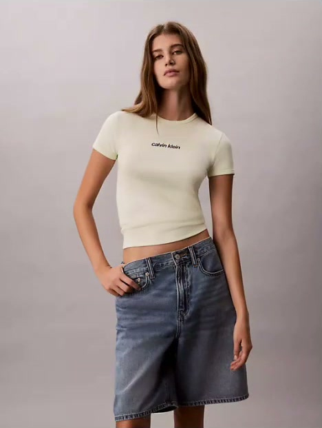 contour rib logo cropped tee