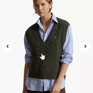 polo ralph lauren — women's sleeveless v neck wool cashmere sweater vest