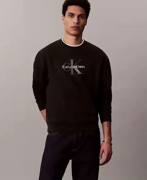 monogram fleece sweatshirt
