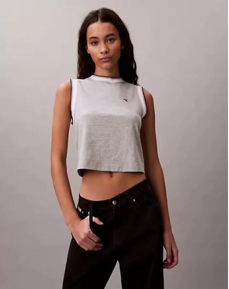 monogram cropped muscle tank