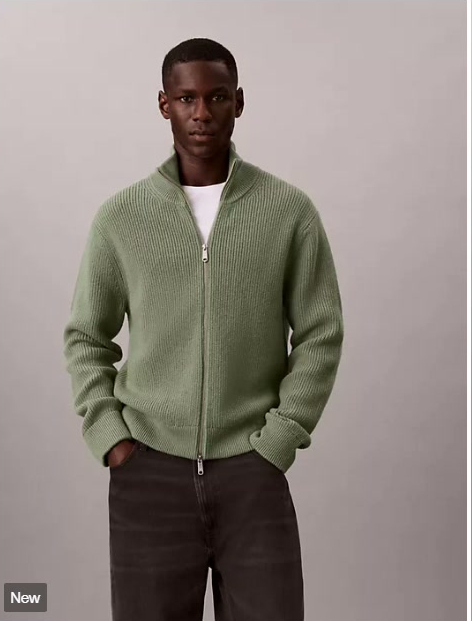 cotton wool full zip sweater