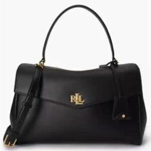 lauren ralph lauren — farrah soft leather medium satchel handbag