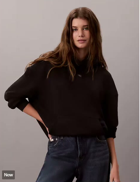 woven monologo relaxed hoodie