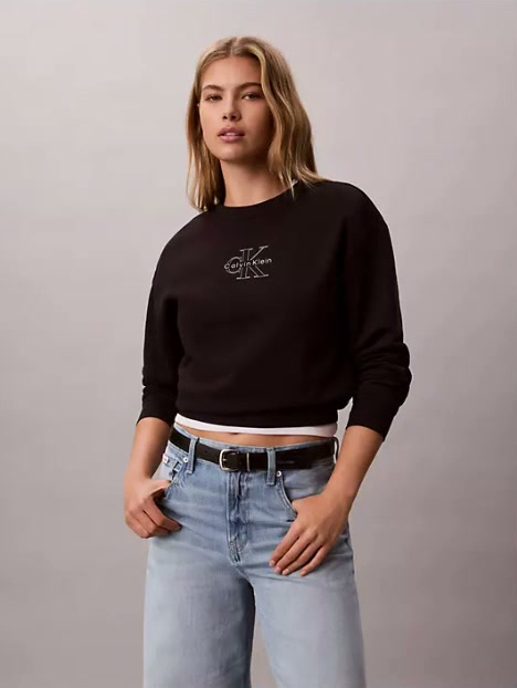 terry foil monologo graphic relaxed sweatshirt