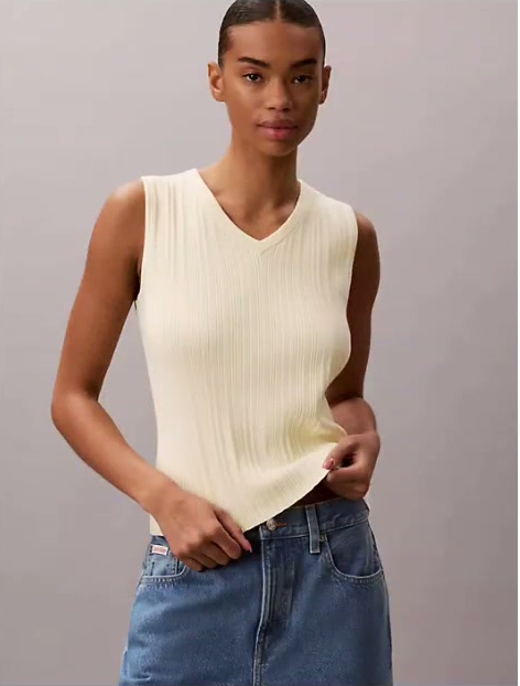rib v neck tank top