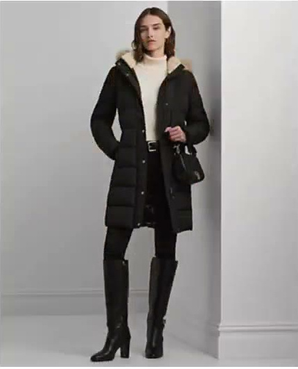 lauren ralph lauren — women's faux fur hooded puffer coat lauren ralph lauren — women's faux fur hooded puffer coat