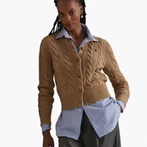 polo ralph lauren — women's cable knit wool cashmere cardigan sweater