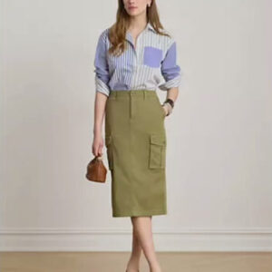 lauren ralph lauren — women's spread collar striped broadcloth shirt
