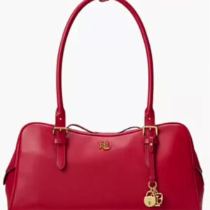 lauren ralph lauren — leather large marcy zip slim shoulder bag