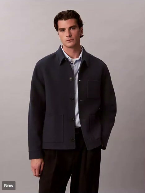 double faced wool blend chore jacket