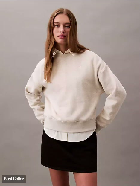 monogram fleece cropped sweatshirt