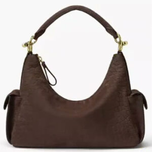 lauren ralph lauren — blaike suede croc embossed small shoulder handbag