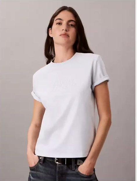 embossed calvin klein logo tee
