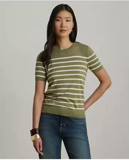 lauren ralph lauren — women's crewneck short sleeve sweater lauren ralph lauren — women's crewneck short sleeve sweater