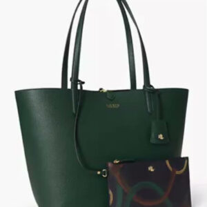 lauren ralph lauren — faux leather reversible extra large tote handbag