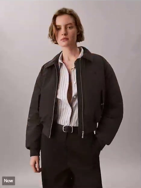 padded nylon bomber jacket