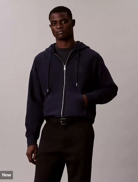 premium terry emblem logo zip hoodie