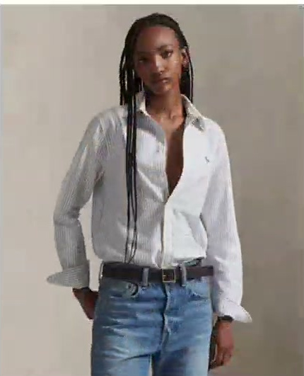 polo ralph lauren — women's classic fit striped oxford shirt polo ralph lauren — women's classic fit striped oxford shirt