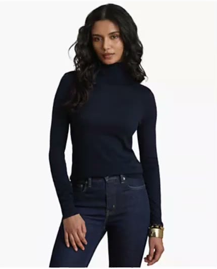 lauren ralph lauren — women's modal silk blend slim fit turtleneck sweater lauren ralph lauren — women's modal silk blend slim fit turtleneck sweater