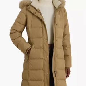 lauren ralph lauren — women's hooded down channel quilted coat macy's exclusive