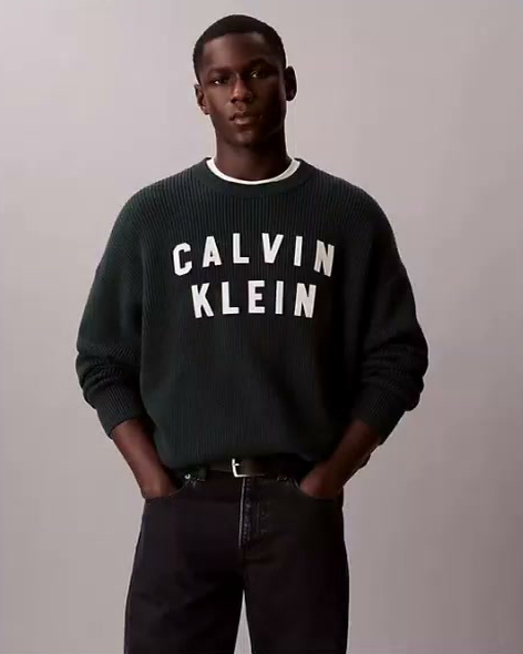 varsity logo graphic relaxed sweater