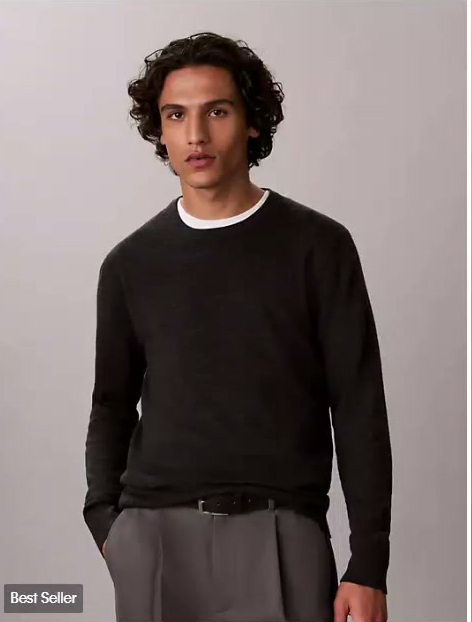 extra fine merino blend crewneck sweater