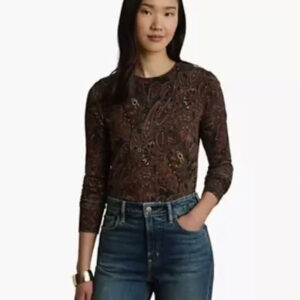 lauren ralph lauren — women's paisley long sleeve sweater