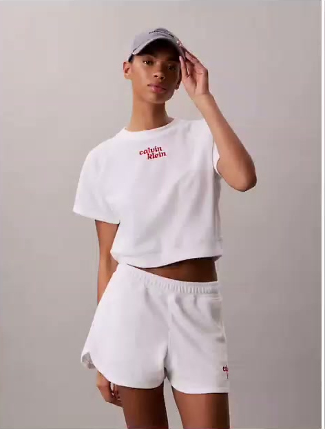 towel terry 1989 logo cropped sweatshirt